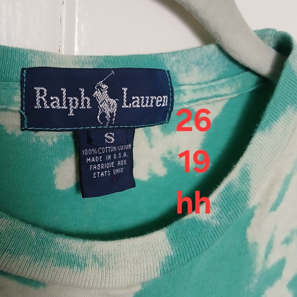 Vintage Polo Ralph Lauren Single Stitch T-Shirt Men's Small Pocket Pony SS Green - Picture 13 of 13
